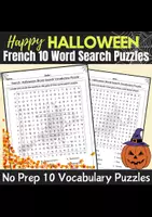 Aperçu - Jeux - Halloween French Word Search mot croises bundle of 10 Vocabulary Puzzles - Page de couverture