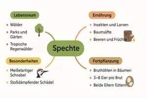 Vorschau - Arbeitsblätter - Arbeitsblatt "Spechte" + Onlineübung & MP3 + Mindmap + Infografik - Seite 2