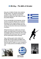 Προεπισκόπηση - Φύλλα εργασίας - 🇬🇷 Ohi Day – The 28th of October Every year on the 28th of October, Greece celebrates Ohi Day (“No Day”) - Εξώφυλλο