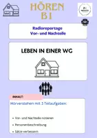Vorschau - Stundenentwürfe - B1- Hörverstehen- WG Leben - 4 Aufgaben+VORENTLASTUNG - Deckblatt