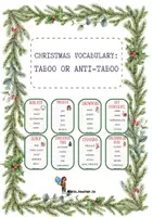 Vista previa - Juegos / Gamificación - Christmas vocabulary: TABÚ - Portada