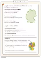 Vorschau - Arbeitsblätter - DAZ/DAF: Deutschland kennenlernen – Lesen, Wortschatz und Schreiben (A1) - Seite 1