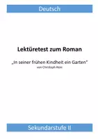 Vorschau - Test - Lektüretest - "In seiner frühen Kindheit ein Garten" (Christoph Hein) - Deckblatt