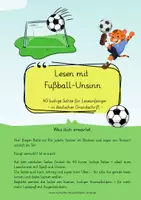 Vorschau - Arbeitsblätter - Lustige Sätze zum Lesenlernen – Lesematerial mit Fußballthema (1. Klasse) - Deckblatt