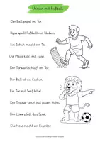 Vorschau - Arbeitsblätter - Lustige Sätze zum Lesenlernen – Lesematerial mit Fußballthema (1. Klasse) - Seite 1