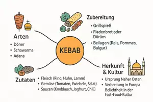 Vorschau - Arbeitsblätter - AB mit Fragen zum Thema "Kebab" + Lösungsblatt + Mindmap + Infografik - Seite 2