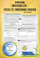 Vorschau - Arbeitsblätter - Energiequellen – Fossile vs. erneuerbare Energien - Physik - Deckblatt