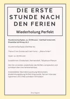 Vorschau - Stundenentwürfe - Die erste Stunde nach den Ferien/Wiederholung Perfekt (ab A1.2 - inkl. Lösungen) - Deckblatt