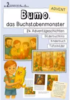 Vorschau - Präsentationen/Tafelbilder - Adventsgeschichten Buchstabenmonster - Deckblatt