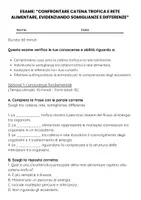 anteprima - Compiti in classe/Test - Raccolta di materiali: Catena trofica (esami) - Pagina 1