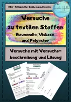 Vorschau - Experimente - 🧵Versuche zu textilen Stoffen-Baumwolle, Viskose und Polyester - Deckblatt