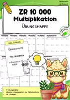 Vorschau - Arbeitsblätter - Schriftliche Multiplikation im Zahlenraum 10 000 – Arbeitsblätter, Übungen & Lösungen - Deckblatt