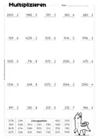 Vorschau - Arbeitsblätter - Schriftliche Multiplikation im Zahlenraum 10 000 – Arbeitsblätter, Übungen & Lösungen - Seite 3