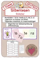 Vorschau - Spiele - Silbenlesen Roboter (TRS + Vokale) - Deckblatt