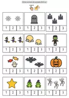 Vorschau - Arbeitsblätter - Zählen bis 3 Halloween: Mengenerfassung. Zählen bis 3. Arbeitsblätter - Seite 2
