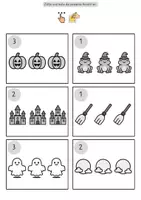 Vorschau - Arbeitsblätter - Zählen bis 3 Halloween: Mengenerfassung. Zählen bis 3. Arbeitsblätter - Seite 3