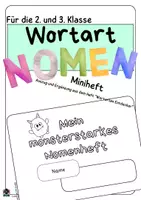 Vorschau - Stundenentwürfe - Materialpaket Wortarten - Drei Minihefte - Nomen, Verben, Adjektive - Seite 1
