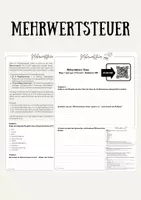 Vorschau - Arbeitsblätter - Mehrwertsteuer - (Text, AB + Lösung) - Deckblatt