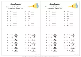 Vorschau - Arbeitsblätter - Lerntheke (mit Lösung) - Multiplikation und Division (ZR bis 100) - Seite 3