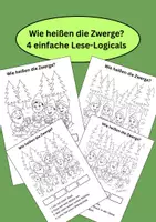 Vorschau - Arbeitsblätter - Wie heißen die Zwerge - 4 einfache Lese-Logicals - Deckblatt