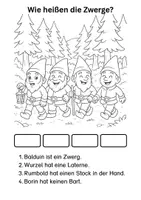 Vorschau - Arbeitsblätter - Wie heißen die Zwerge - 4 einfache Lese-Logicals - Seite 3