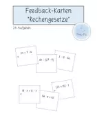 Vorschau - Test - Feedback-Karten "Rechengesetze" - Deckblatt