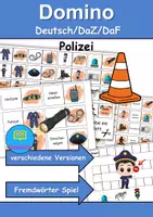 Vorschau - Arbeitsblätter - Domino Polizei - Bastelvorlage - DaZ/DaF / Deutsch (Wortschatz) - Deckblatt