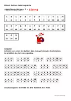 Vorschau - Arbeitsblätter - 4x Geheimschrift Rätsel Weihnachten (2-fach differenziert) - Seite 1
