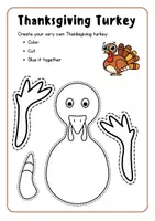 Vista previa - Manualidades / Dibujos para colorear - Thanksgiving Turkey - Manualidad (Preschool & Primary) - página 1
