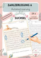 Vorschau - Arbeitsblätter - Finde 6! ✏️ Suchsel Zahlzerlegung 6 - Automatisierung - Deckblatt