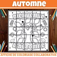 Aperçu - Matériel pour travaux manuels / dessin - Affiche Collaborative Saison d’Automne à Colorier - Page de couverture