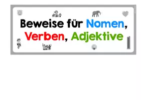 Vorschau - Fördermaterial/Inklusion - Beweise für Nomen, Verben, Adjektive - Aushang / Tafelmaterial - Seite 1