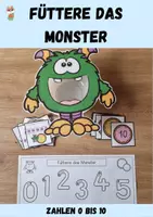 Vorschau - Spiele - Hands on - Füttere das Monster, Zahlenraum 10, Vorschule, Klasse 1 - Deckblatt