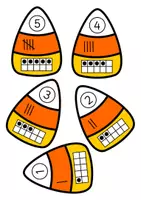Vorschau - Stationenlernen - Halloween Candy Corn Freebie, Zahlenraum10 - Seite 1