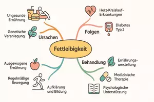 Vorschau - Arbeitsblätter - AB mit Fragen zum Thema "Fettleibigkeit" + Lösungsblatt + Mindmap + Infografik - Seite 2
