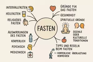 Vorschau - Arbeitsblätter - AB mit Fragen zum Thema "Fasten" + Lösungsblatt + Mindmap + Infografik - Seite 2