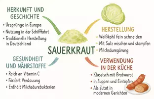 Vorschau - Arbeitsblätter - AB mit Fragen zum Thema "Sauerkraut" + Lösungsblatt + Mindmap + Infografik - Seite 2