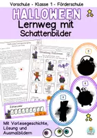 Vorschau - Spiele - Halloween Lernweg für Nichtleser in der Vorschule, Klasse 1 und Förderschule - Deckblatt