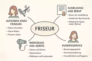 Vorschau - Arbeitsblätter - Lernposter + AB mit Fragen zum Thema "Friseurinnen und Friseure" + Lösungsblatt + Mindmap + Infografik - Seite 3