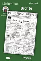 Vorschau - Arbeitsblätter - Lückentext: Dichte, Masse & Volumen – Klasse 6, BNT - Deckblatt