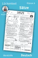 Vorschau - Arbeitsblätter - Lückentext: Sätze – Klasse 6, Deutsch - Deckblatt