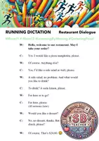 Vorschau - Arbeitsblätter - Running Dictation: Restaurant Dialogue (Laufdiktat) - Deckblatt