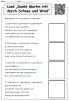 Vorschau - Arbeitsblätter - Lied "Sankt Martin ritt durch Schnee und Wind" Lückentext + Bilder zuordnen 2fach differenziert #sonnemondundsparen - Seite 3