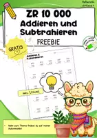 Vorschau - Arbeitsblätter - ZR 10 000 – Addieren & Subtrahieren (FREEBIE) – Arbeitsblatt mit Lösung - Deckblatt