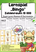 Vorschau - Spiele - Bingo-Lernspiel: Schriftliches Rechnen im Zahlenraum 10 000 – Addieren & Subtrahieren - Deckblatt
