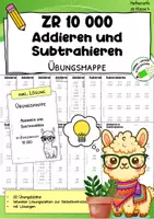 Vorschau - Arbeitsblätter - Übungsmappe Addieren und Subtrahieren im Zahlenraum 10 000 – Arbeitsblätter mit Lösungen - Deckblatt