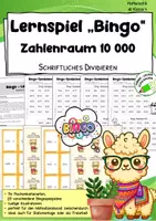 Vorschau - Stationenlernen - Schriftliche Division im Zahlenraum 10 000 – Rechen-Bingo, Lernspiel & Training mit Lösungen - Deckblatt