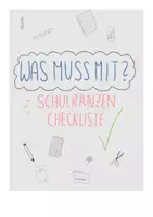 Vorschau - Aufgabenkarten - Checkkarte für den Schulranzen- was muss mit? - Deckblatt