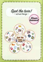 Vorschau - Spiele - Spot the twin! / Finde den Zwilling!: school things - Deckblatt