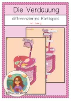 Vorschau - Stationenlernen - Die Verdauung: Klettbrett (differenziert) - Deckblatt